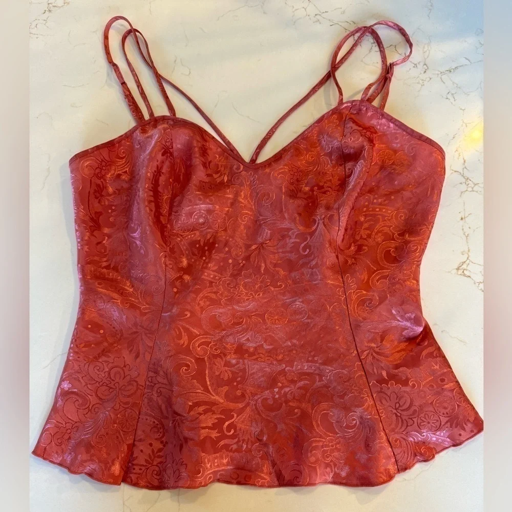 Vintage Victoria's Secret Polyester Camisole Slip / patterned / medium